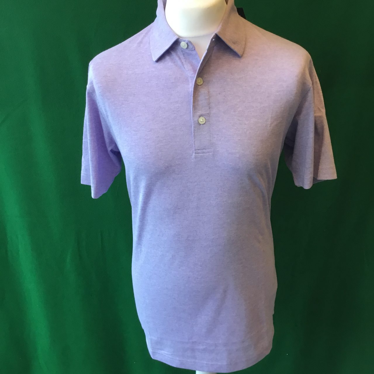 Mens Dunning Short Sleeved Lilac Golf Polo Shirt- Small 38-40"