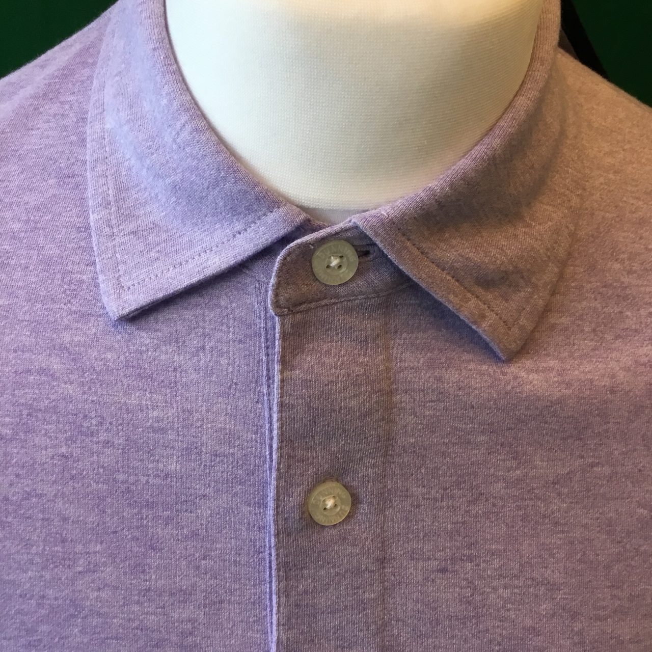 Mens Dunning Short Sleeved Lilac Golf Polo Shirt- Small 38-40" - Image 3
