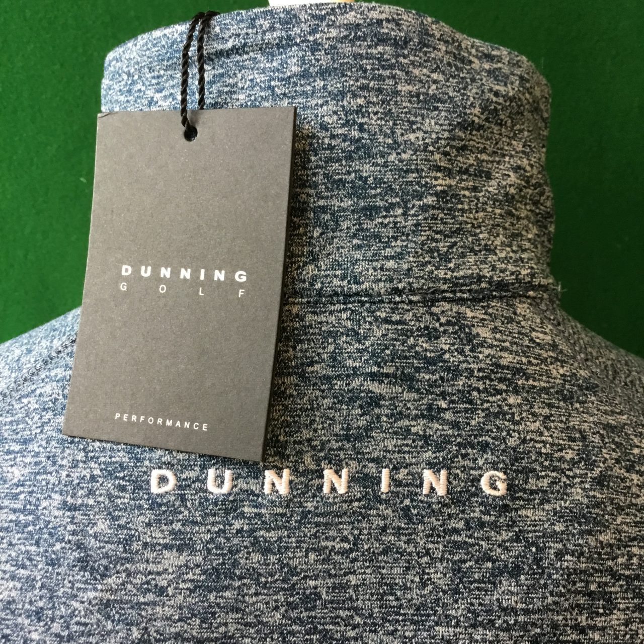 Mens Dunning Heathered Quarter Zip Long Sleeved Golf Top- Small 40-42" - Image 2