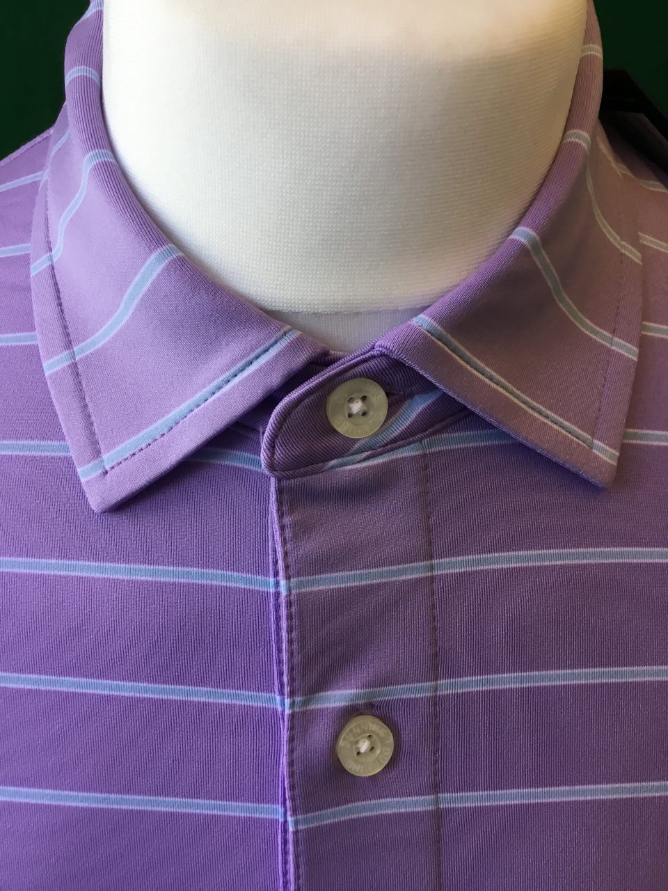 Mens Dunning Short Sleeved Striped Golf Polo Shirt- Small 40-42" - Image 3