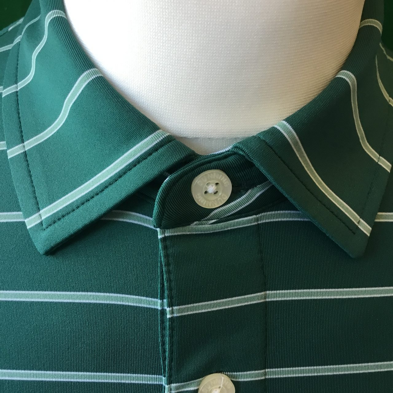 Mens Dunning Short Sleeved Striped Golf Polo Shirt- Small 40-42" - Image 2