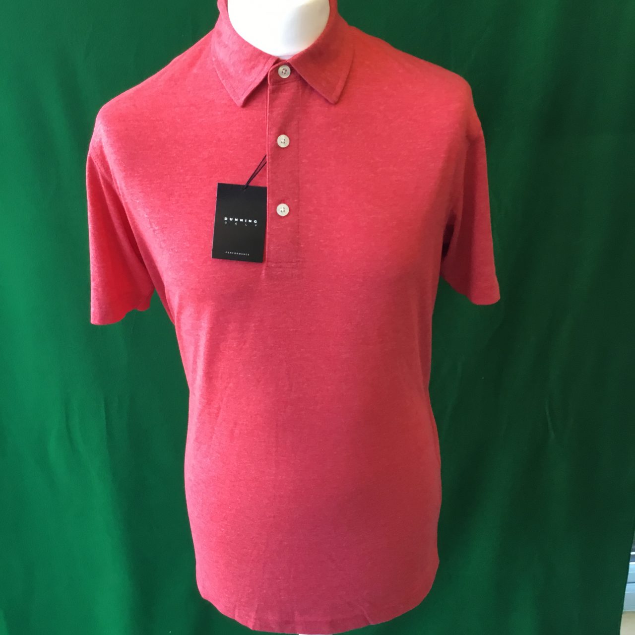 Mens Dunning Short Sleeved Deep Coral Golf Polo Shirt- Small 38-40"