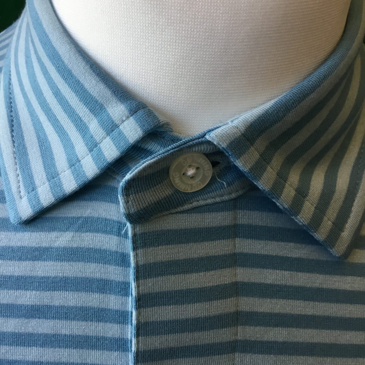 Mens Dunning Short Sleeved Striped Golf Polo Shirt- Small 38-40" - Image 2