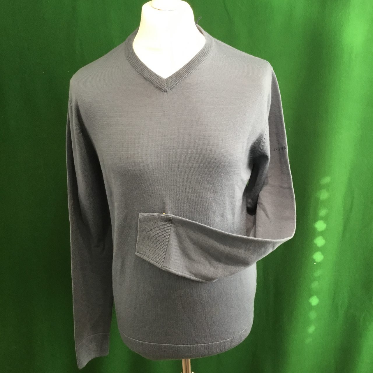 Mens Dunning Merino Wool V-Neck Sweater - Small 40-42" - Image 2