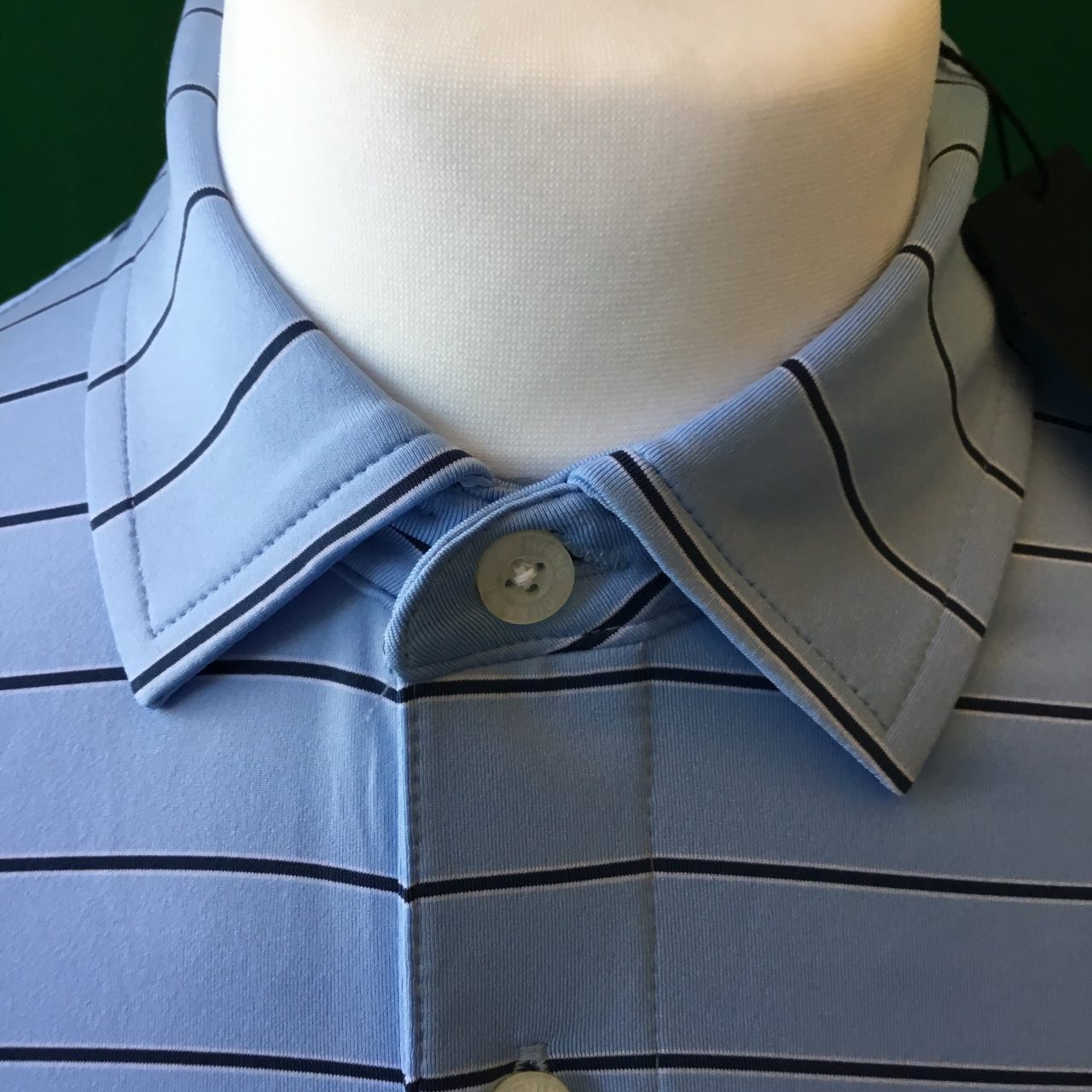 Mens Dunning Short Sleeved Striped Golf Polo Shirt- Small 40-42" - Image 2