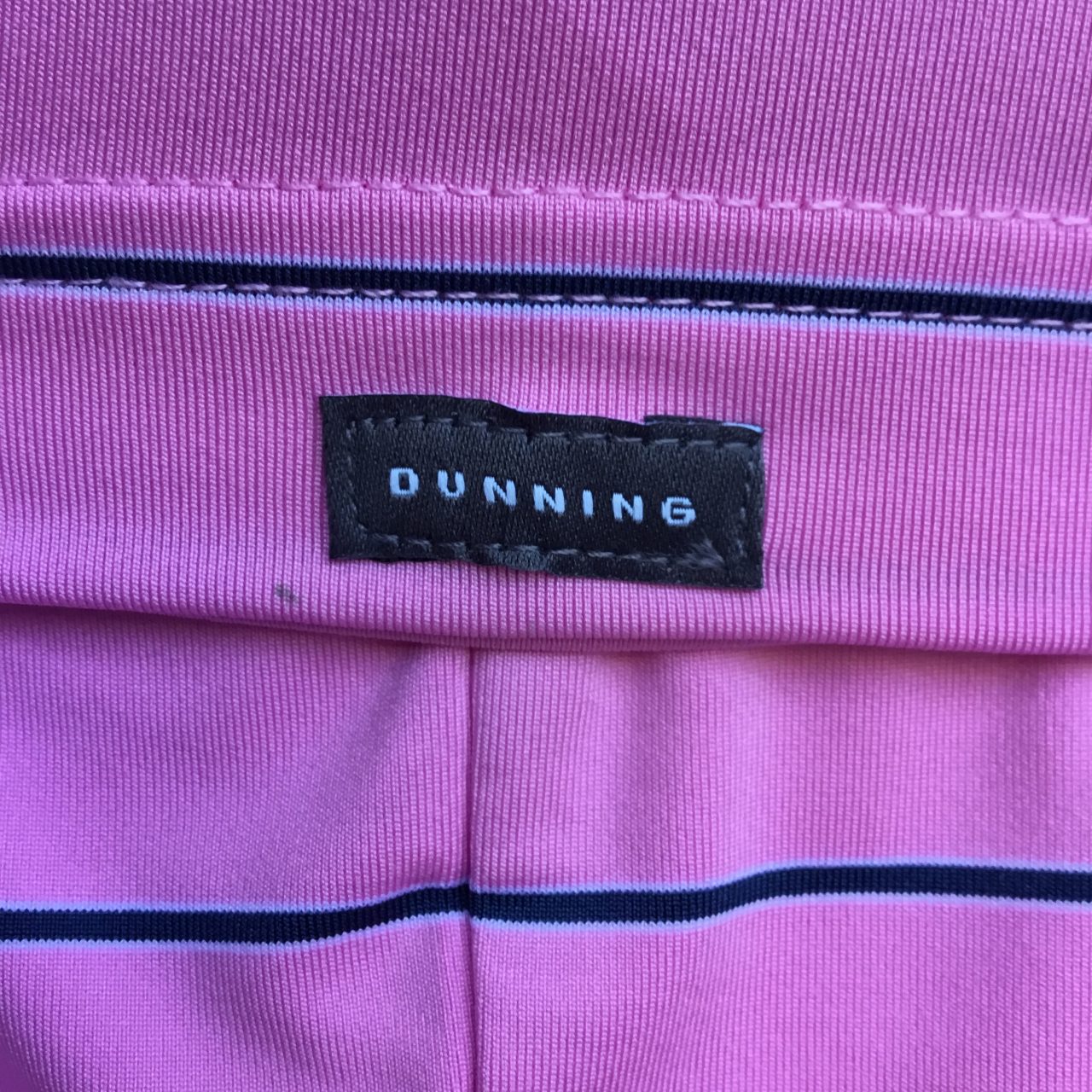 Mens Dunning Short Sleeved Striped Golf Polo Shirt- Small 40-42" - Image 2