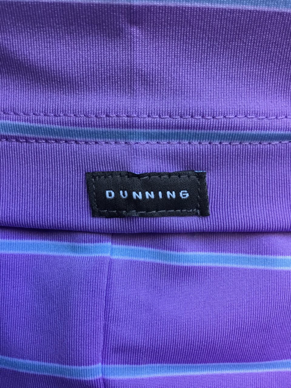 Mens Dunning Short Sleeved Striped Golf Polo Shirt- Small 40-42" - Image 2