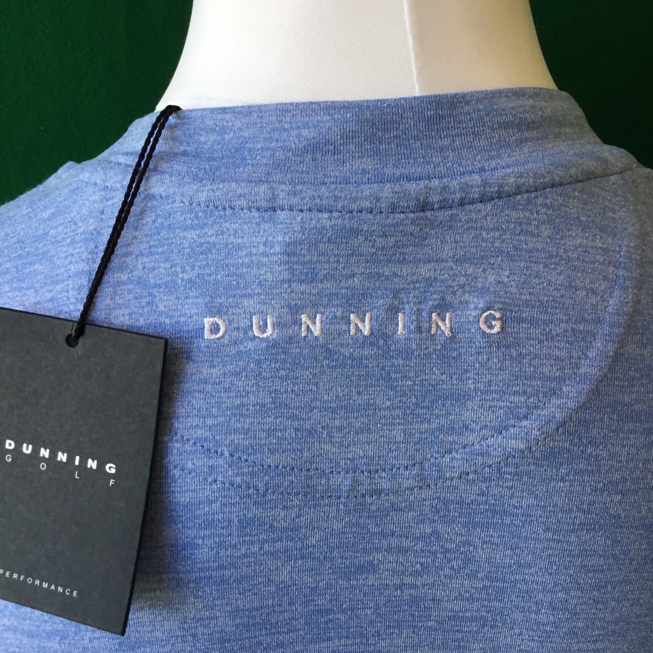 Mens Dunning Taagan Long Sleeved V-Neck Vapour Blue Golf Fleece - Small 40-42" - Image 2