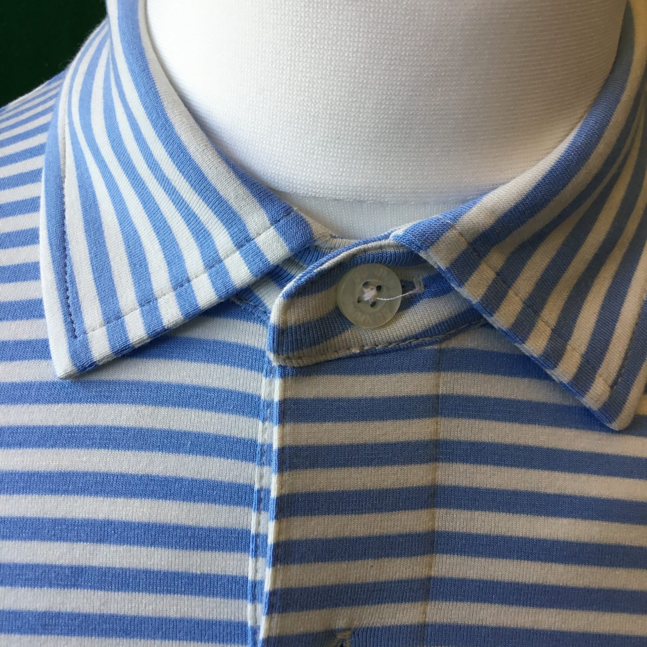 Mens Dunning Short Sleeved Striped Golf Polo Shirt- Small 40-42" - Image 2