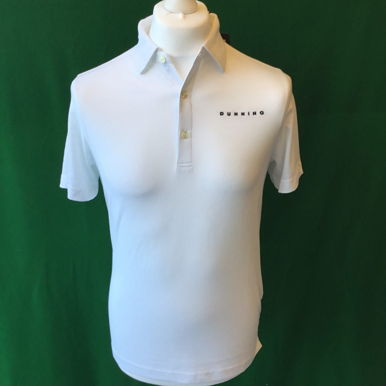 Mens Dunning Short Sleeved White Golf Polo Shirt- X-Large 44-46"