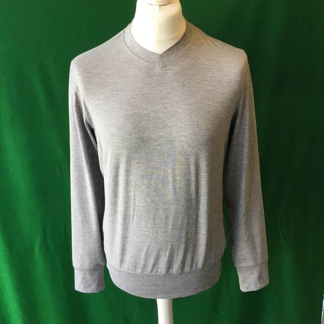 Mens Dunning Taagan Long Sleeved V-Neck Mid Grey Golf Fleece - Small 40-42"