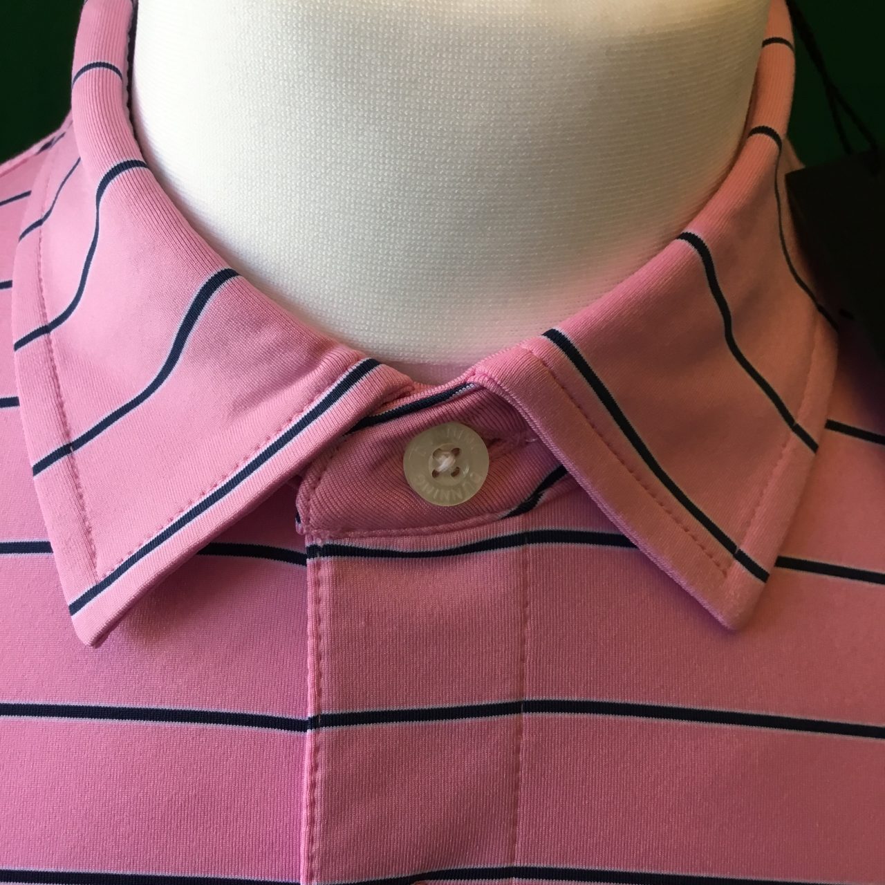 Mens Dunning Short Sleeved Striped Golf Polo Shirt- Small 40-42" - Image 3