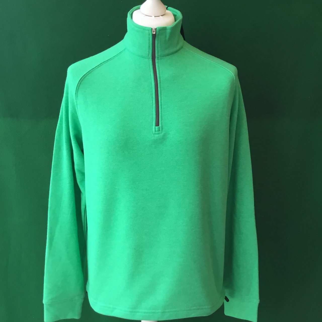 Mens Dunning Natural Hand Quarter Zip Long Sleeved Golf Sweatshirt- Small 40-42"