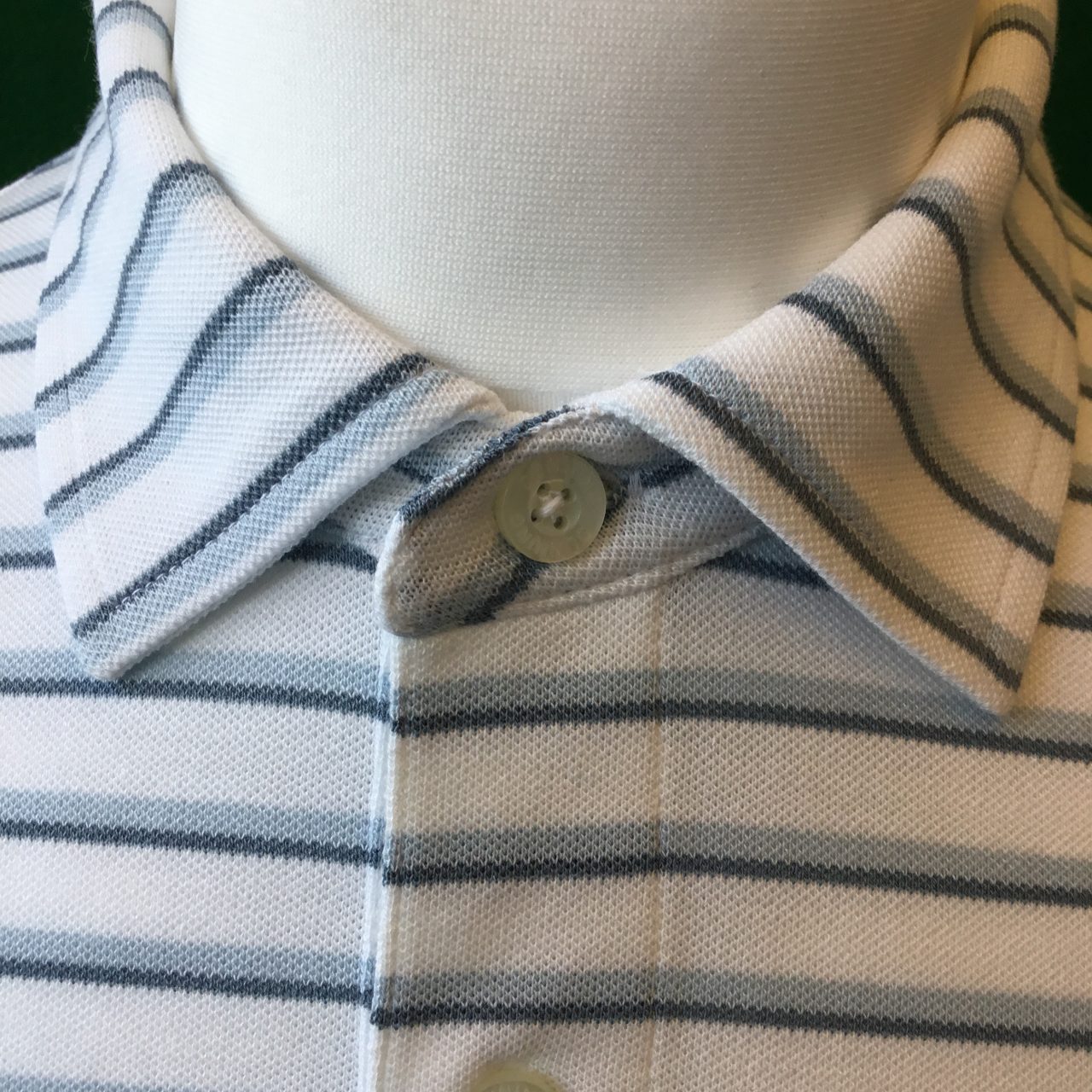 Mens Dunning Short Sleeved Striped Pique Golf Polo Shirt- Small 40-42" - Image 2