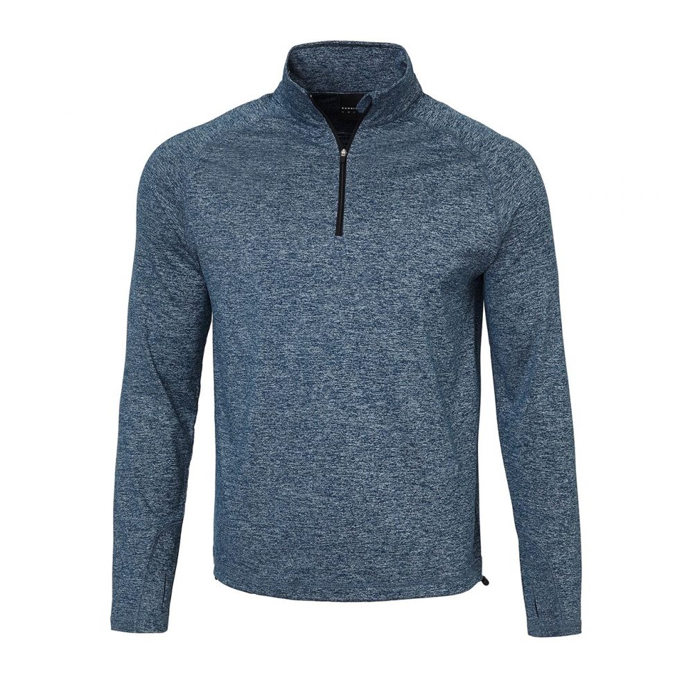 Mens Dunning Heathered Quarter Zip Long Sleeved Golf Top- Small 40-42"