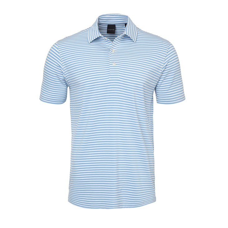 Mens Dunning Short Sleeved Striped Golf Polo Shirt- Small 40-42"
