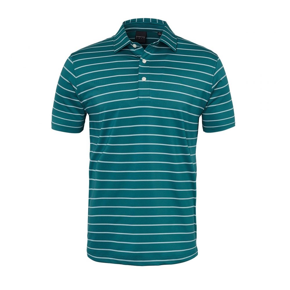 Mens Dunning Short Sleeved Striped Golf Polo Shirt- Small 40-42"