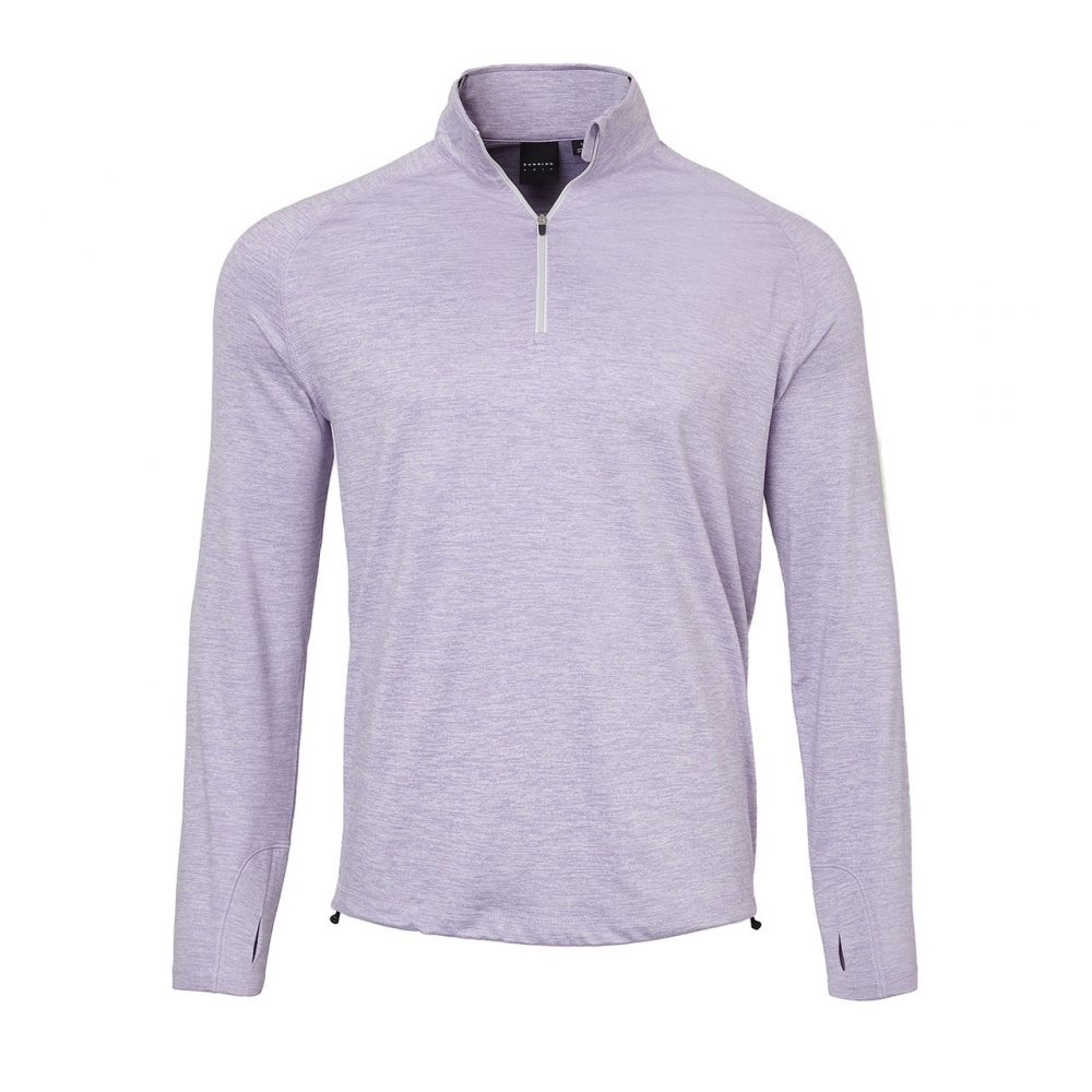 Mens Dunning Heathered Quarter Zip Long Sleeved Golf Top- Small 40-42"
