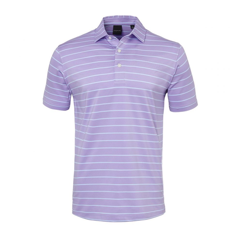 Mens Dunning Short Sleeved Striped Golf Polo Shirt- Small 40-42"