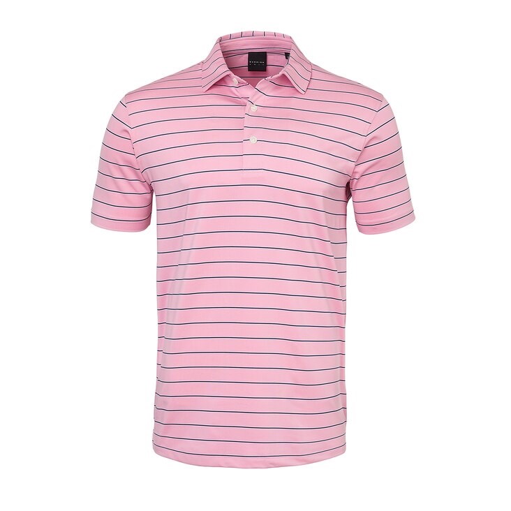 Mens Dunning Short Sleeved Striped Golf Polo Shirt- Small 40-42"