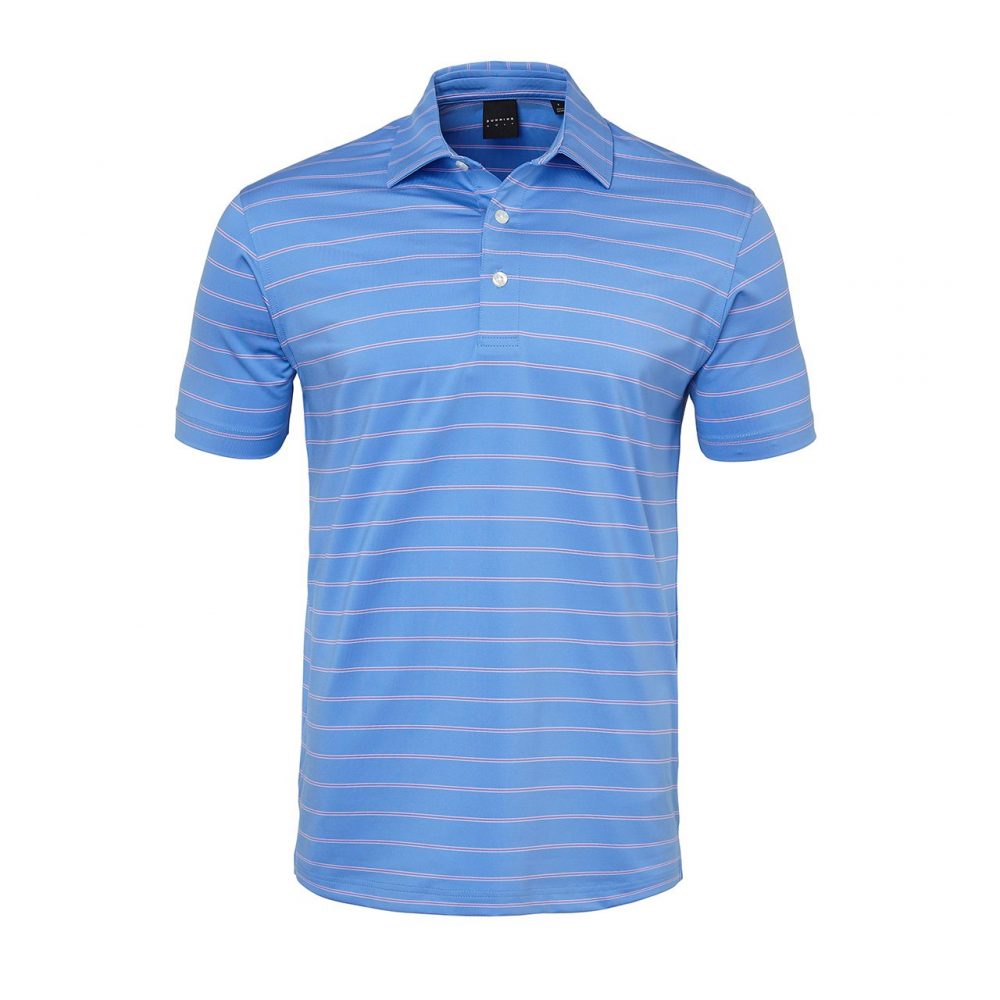 Mens Dunning Short Sleeved Striped Golf Polo Shirt- Small 40-42"