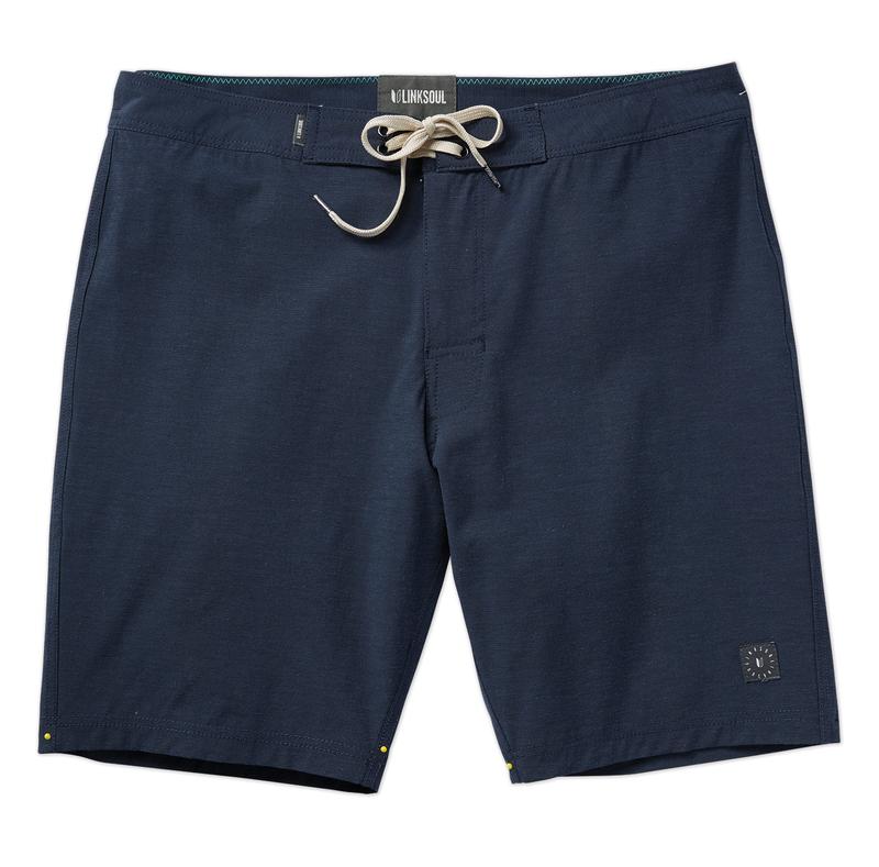 Mens Linksoul Solid Colour Boardshort in Navy - Waist 33"