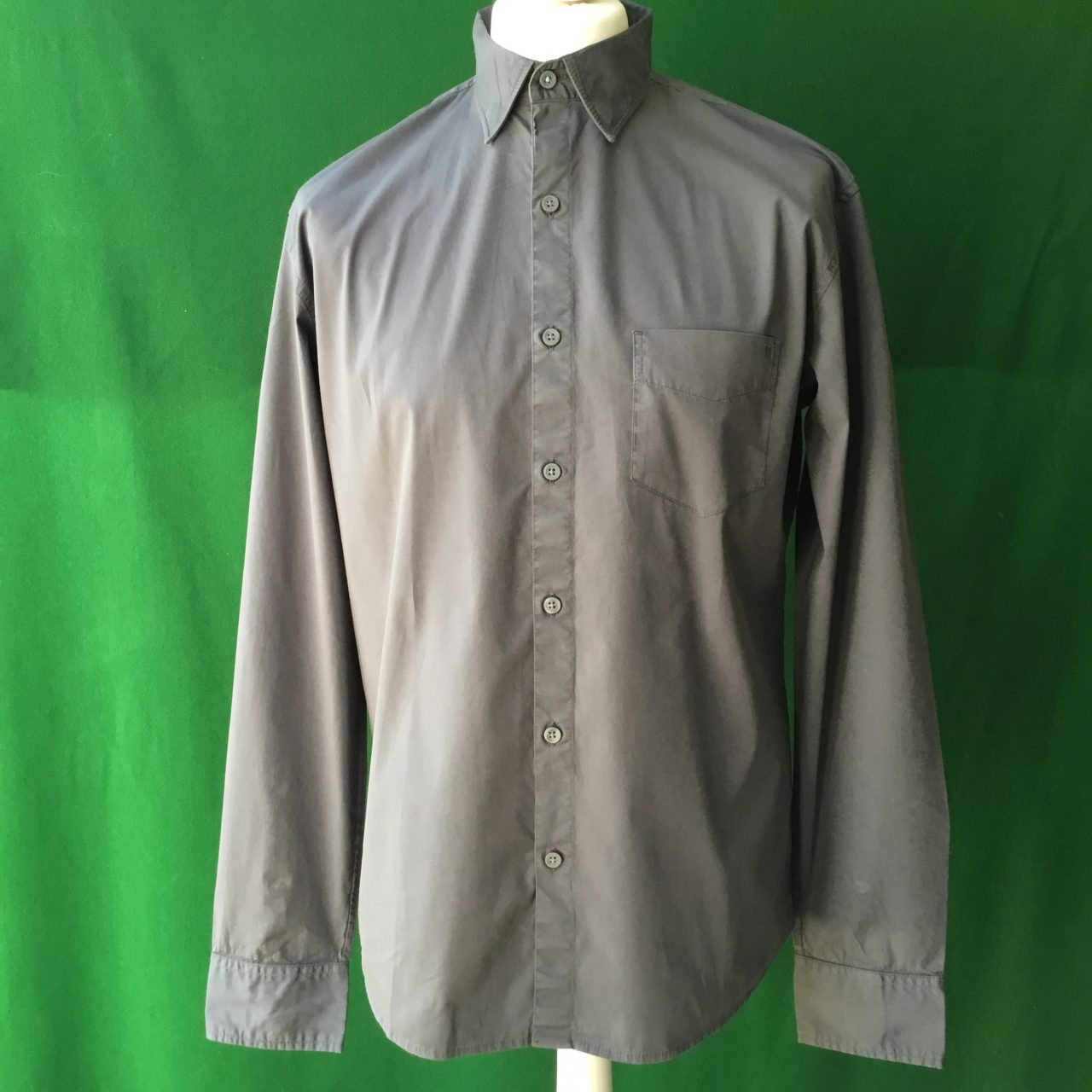 Mens Linksoul Charcoal Grey Cotton Long Sleeved Shirt - Large - 46" Chest