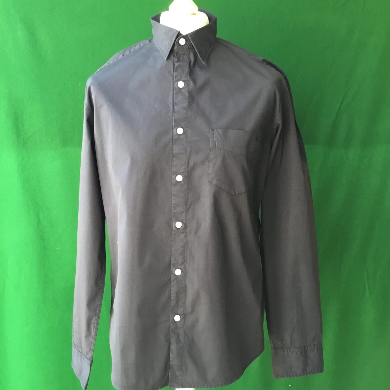 Mens Linksoul Black Cotton Long Sleeved Shirt - Large - 46" Chest