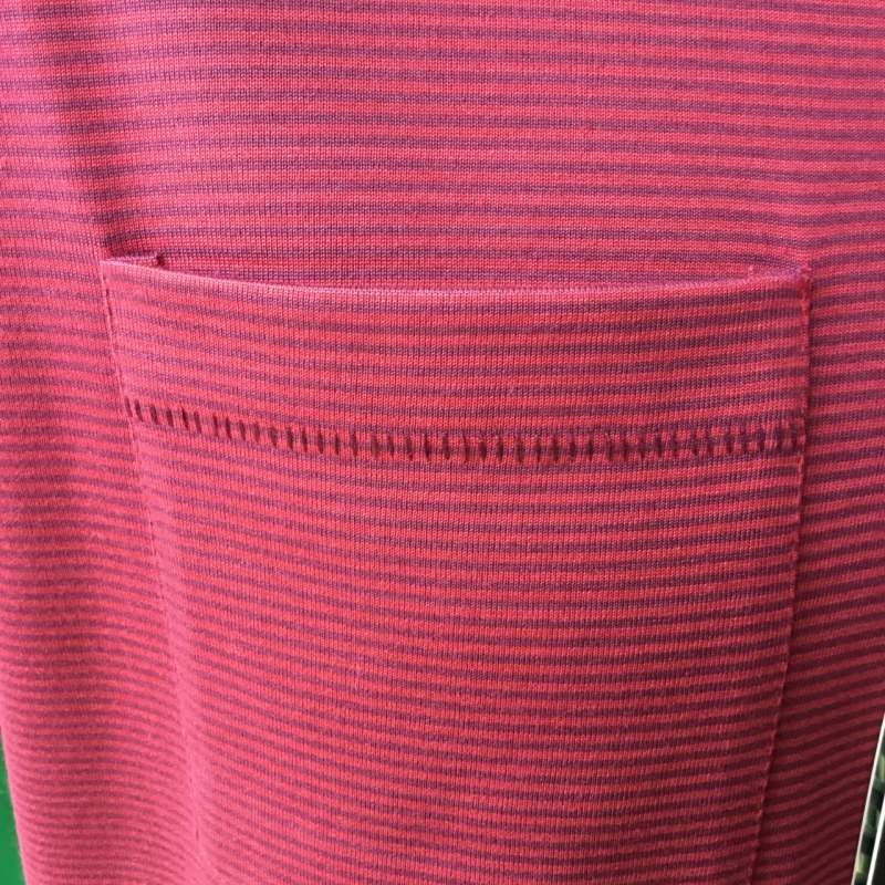 Mens Linksoul Martin Stripe Short Sleeve Currant Golf Polo - Large - 44" Chest - Image 4