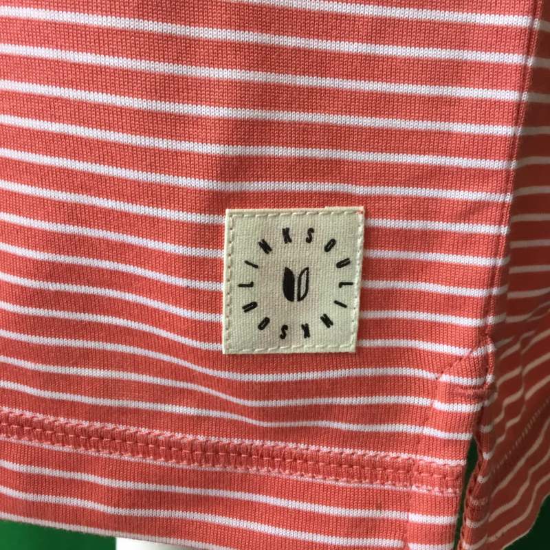 Mens Linksoul Thin Stripe Short Sleeve Papaya Golf Polo - Large - 44" Chest - Image 2