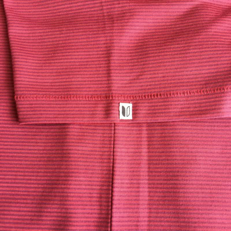 Mens Linksoul Martin Stripe Short Sleeve Currant Golf Polo - Large - 44" Chest - Image 2