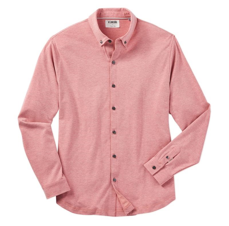 Mens Linksoul Rambler Long Sleeved Golf Shirt Currant - Large 46" Chest