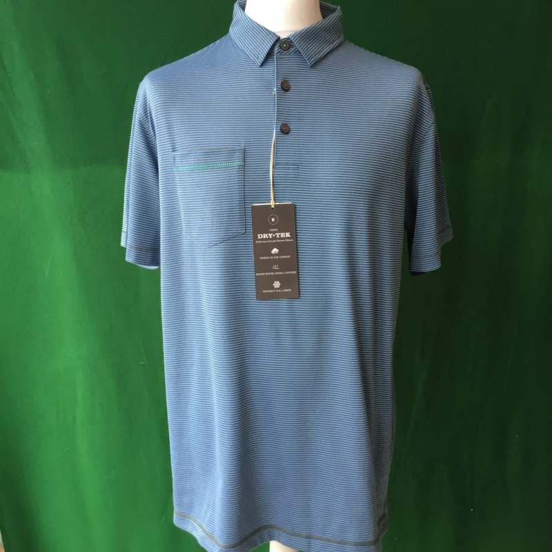 Mens Linksoul Martin Stripe Short Sleeve Golf Polo - Large - 44" Chest
