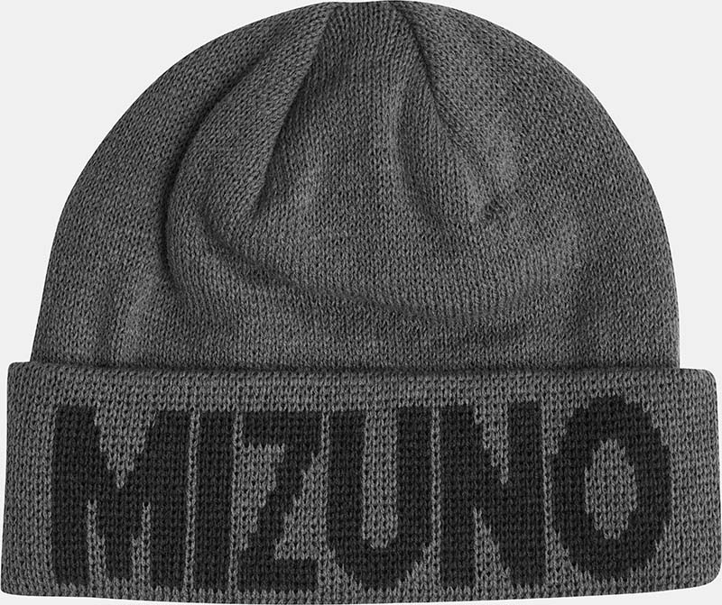Mizuno Mens 2020 Breath Thermo Fold Up Logo Golf Beanie - Grey