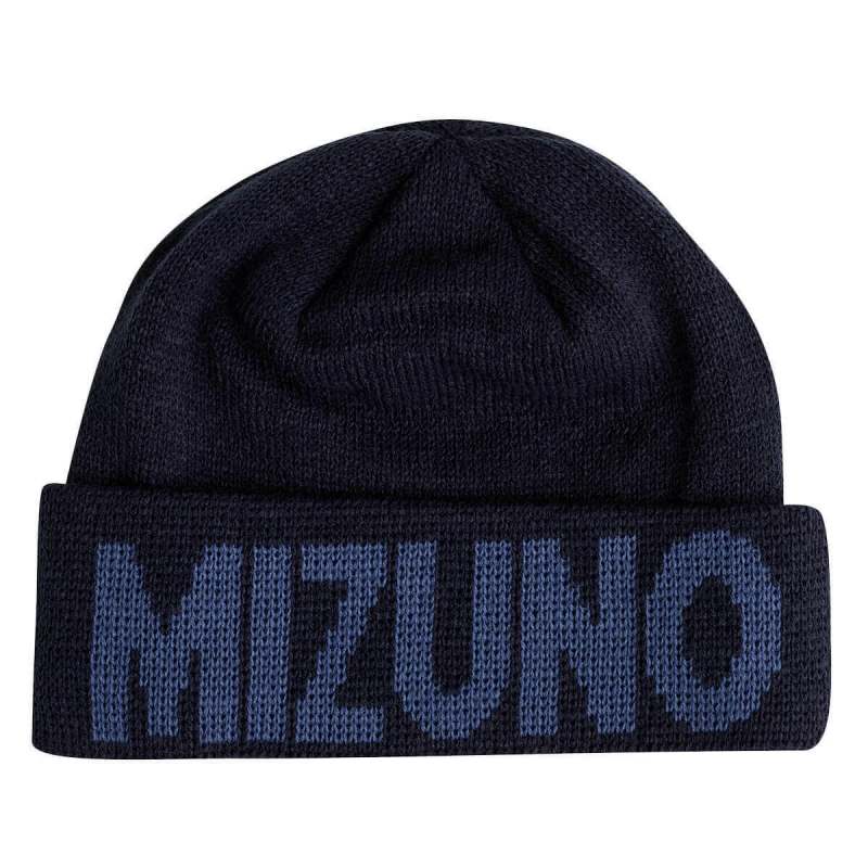 Mizuno Mens 2020 Breath Thermo Fold Up Logo Golf Beanie - Deep Navy