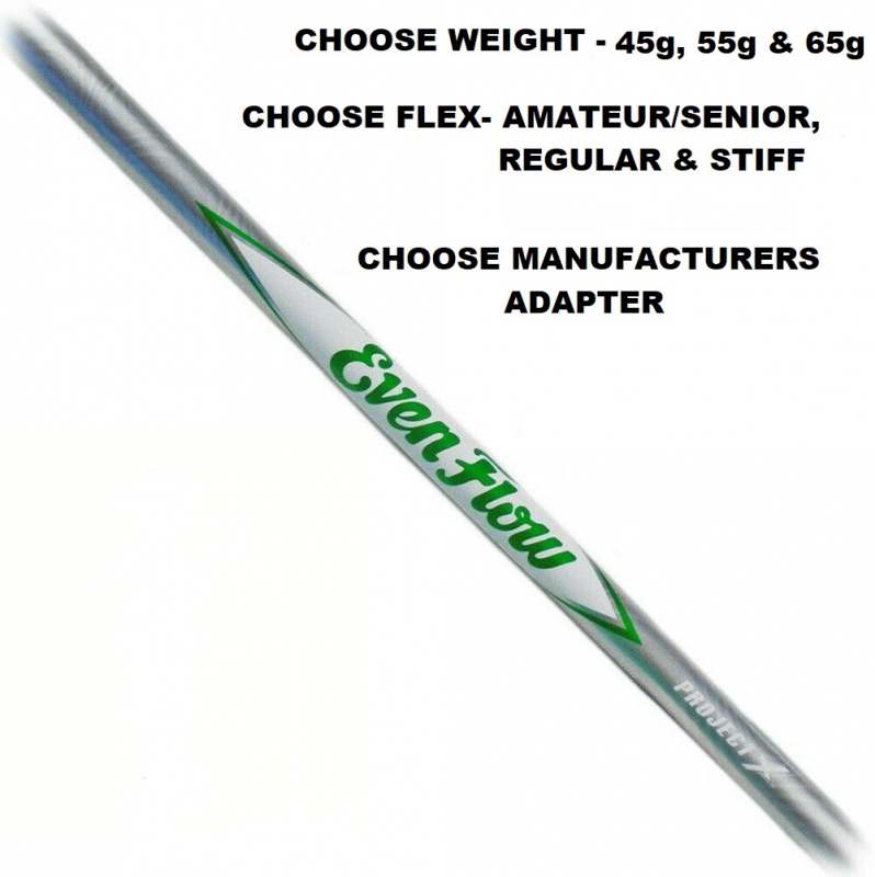 Project X Evenflow Green 3 or 5 Fairway Wood Shaft - Choose Flex & Adapter