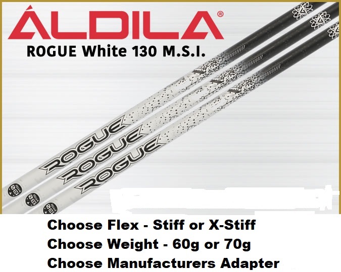 Aldila Rogue White 130MSI Fairway Wood Shaft - Choose Flex & Adapter
