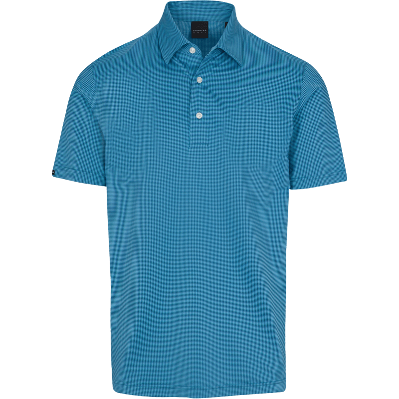 Dunning Golf Farley Jacquard Polo Shirt - Small 40-42" Chest - Opal/Cayman