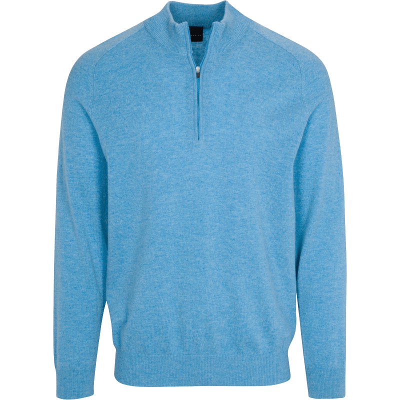 Dunning Golf Lagmore Wool & Cashmere 1/4 Zip Sweater - 40-42" Chest - Cayman Heather