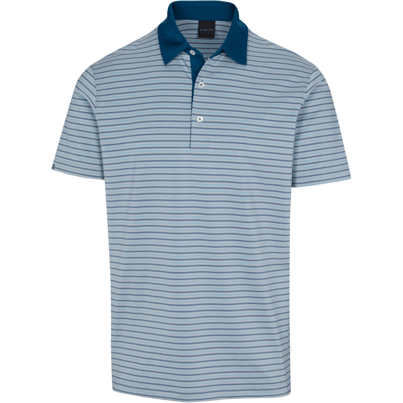 Dunning Golf Elswick Jersey Polo Shirt - 40-42" Chest - Plank/Opal/Cayman