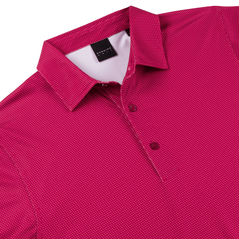 Dunning Golf Clifton Jersey Polo Shirt - Small 40-42" Chest - Berry - Image 3