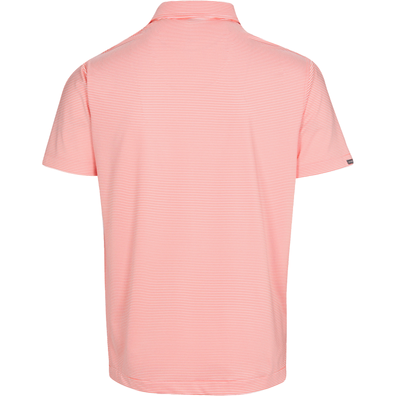 DUNNING HELSBY STRIPE JERSEY POLO 40-42" Chest-Pink Salt/White - Image 2