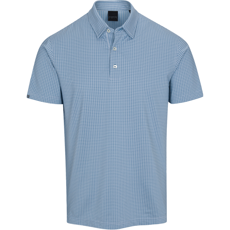 DUNNING BENFORD JACQUARD POLO 40-42" Chest- Seaport/wht