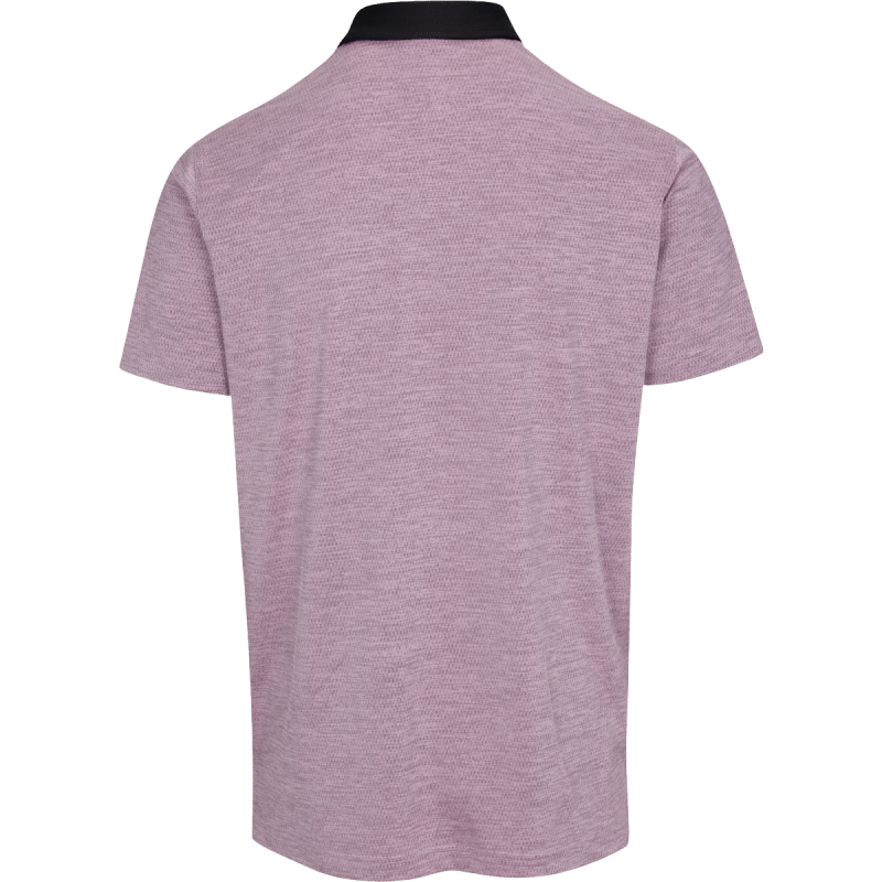 DUNNING MOSLEY JACQUARD PERFORMANCE POLO - 40-42" Chest - Black/Pink Salt - Image 2