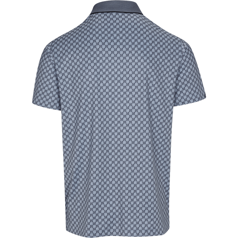 DUNNING LEAF PATTERN POLO 40-42" Chest- OXFORD BLUE/BLACK - Image 2