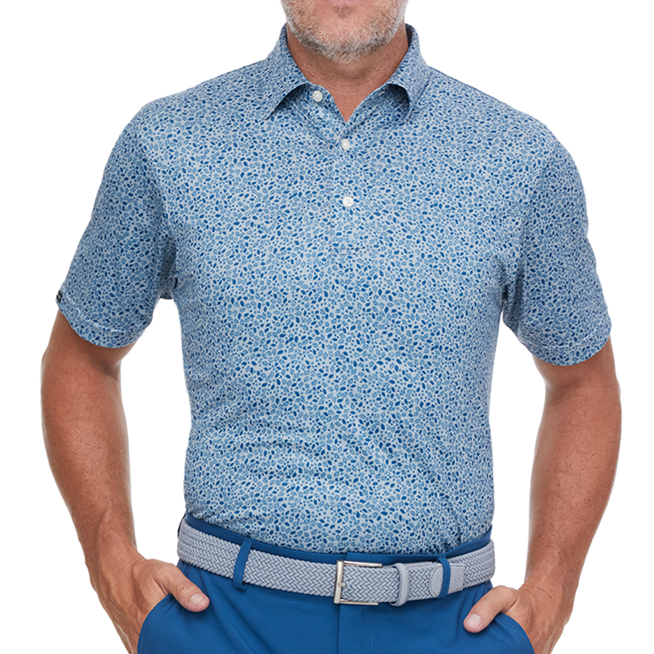 Dunning Golf Alston Jersey Polo Shirt - 40-42" Chest - Plank Heather Opal - Image 2