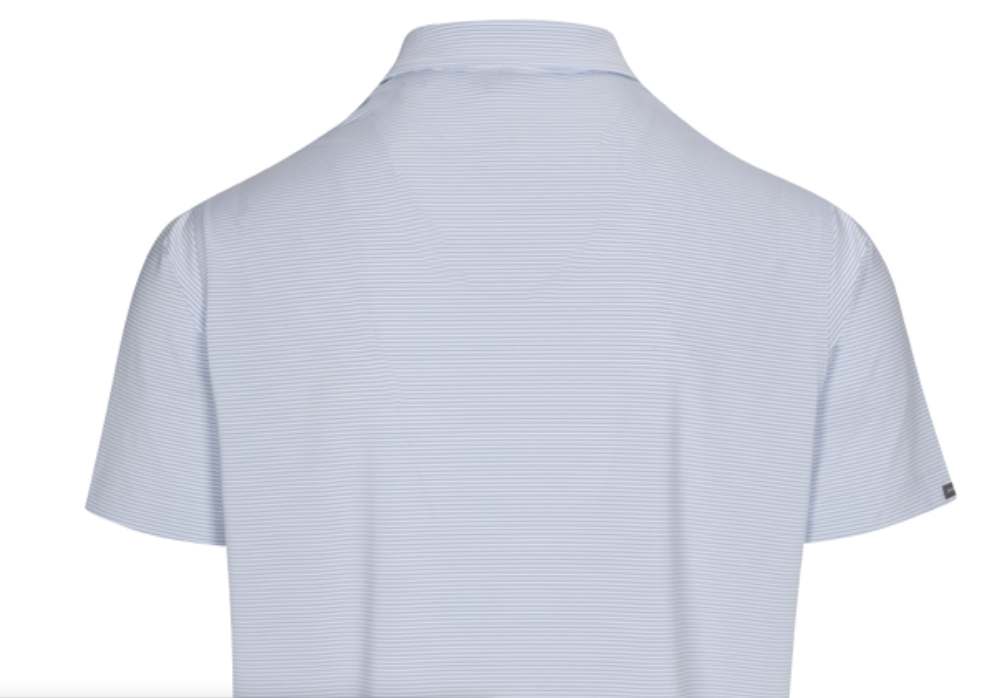 DUNNING HELSBY STRIPE JERSEY POLO 40-42" Chest-Oxford Blue/White - Image 2