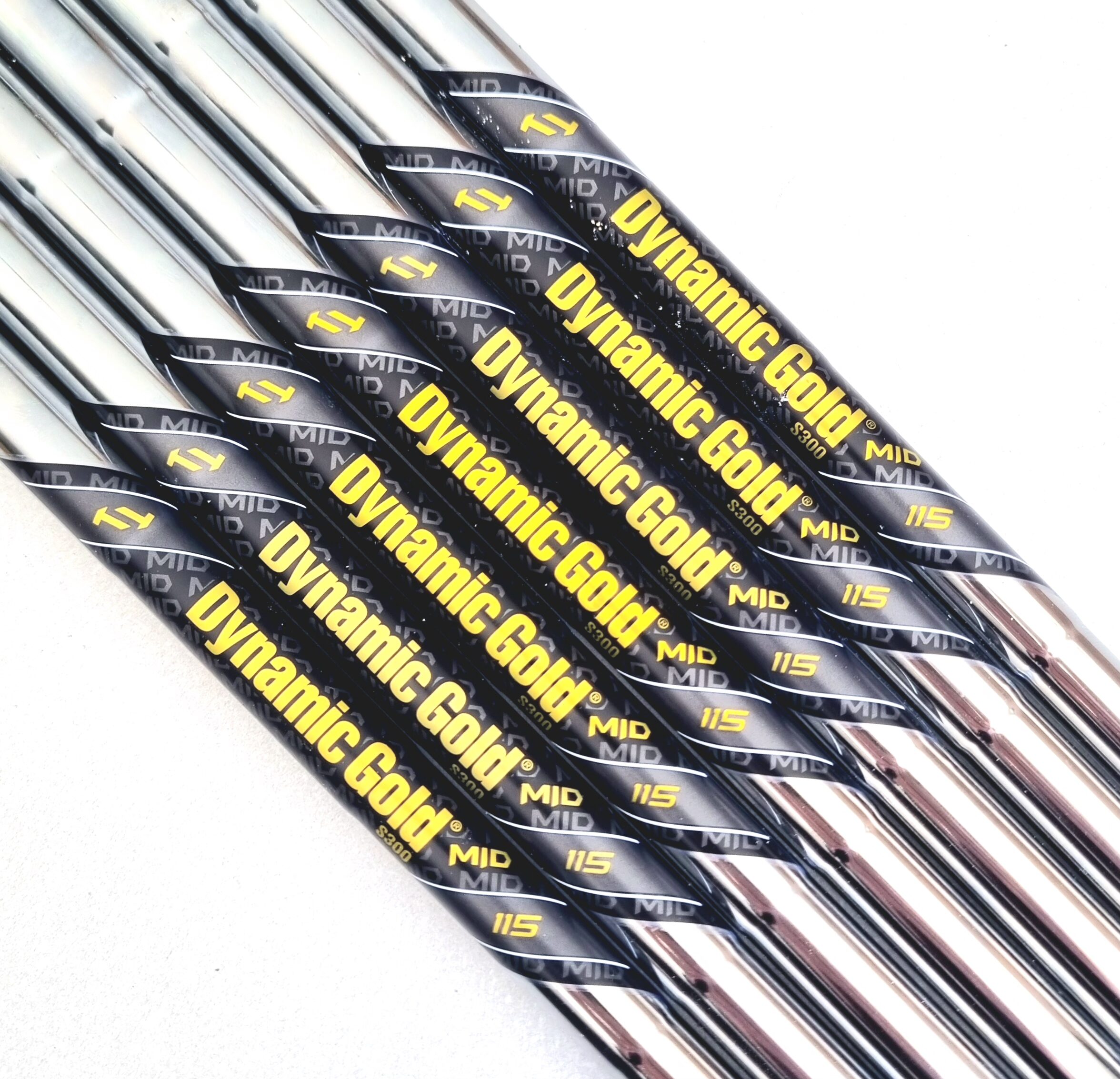 True Temper Dynamic Gold S300 Mid 115 Stiff Flex Shaft Set 4#-P/W (Set of 7) - Pulled