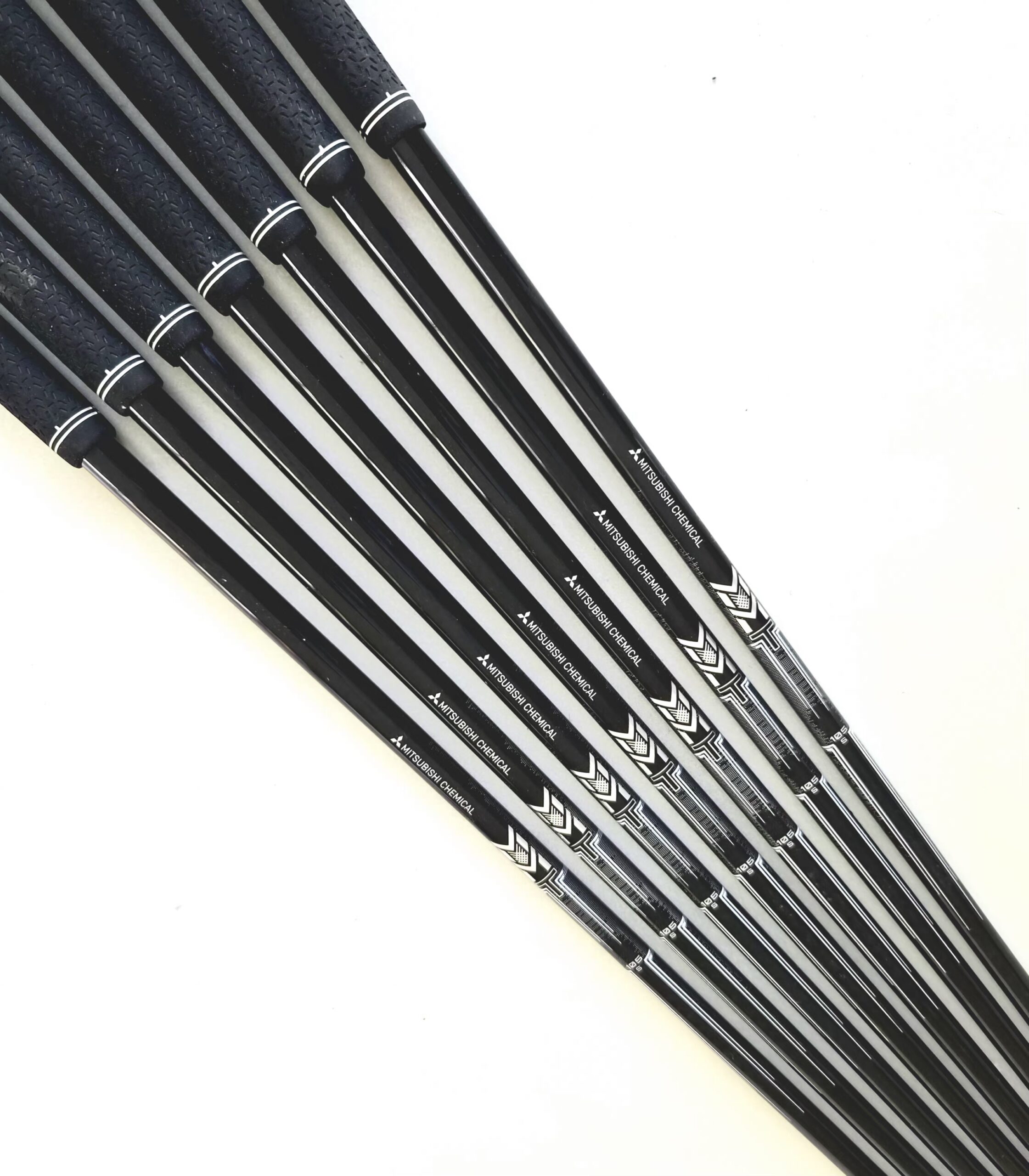 Mitsubishi MMT 105 Black Stiff Flex Graphite Golf Shafts 5#-G/W (Set of 7) - Pulled