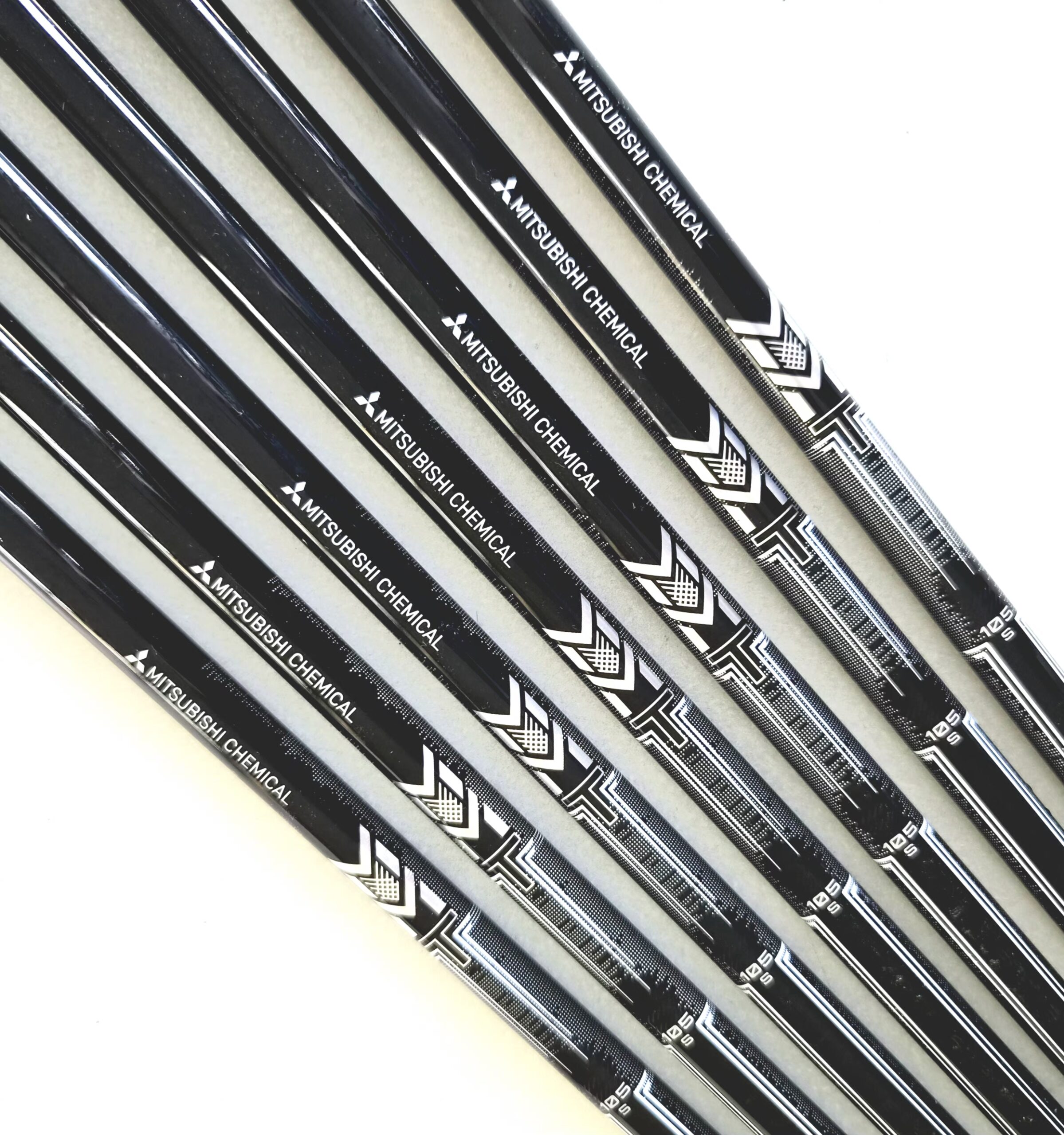 Mitsubishi MMT 105 Black Stiff Flex Graphite Golf Shafts 5#-G/W (Set of 7) - Pulled - Image 4